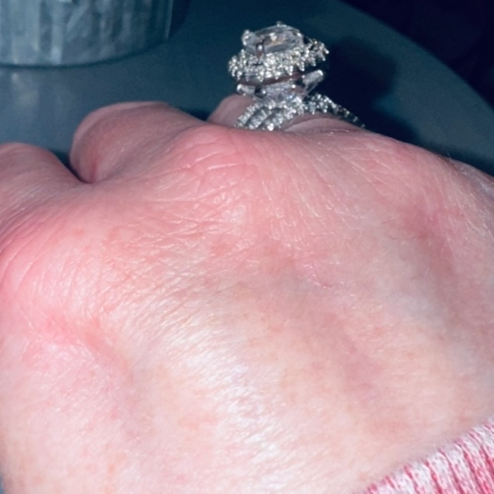 Women's Sterling Silver Halo Zircon Engagement Ring Cushion Cut 3ct center 8 - Picture 11 of 11